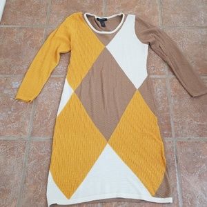 Golden sweater dress